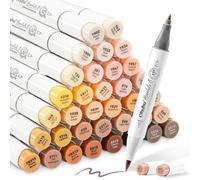 Ohuhu 36 marqueurs à alcool pour les couleurs de peau, pinceau et ciseau marqueur artistique pour croquis marqueurs à base d'alcool pour la coloration pour les tons de peau et les nuances de cheveux