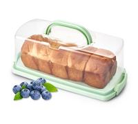 Ohuhu Boite Transport Gateau Rectangle, Boite a Gateau avec Couvercle et Poignée, Boite Gateau pour 33 x 13 x 9,5 cm de Pain Rectangulaire, Cadeau Parfait pour Femme