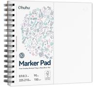 Ohuhu Carnet de croquis, papier double face 150 g/m², 120 pages, carnet artistique à spirale, format carré