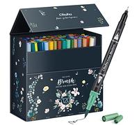 Ohuhu Feutre Coloriage Adulte, 120 Couleurs Aquarelle Stylos Feutres Double Pointe Fine et Pinceau pour Calligraphie Mandala Dessin Colorant, Maui - Boîte Noire