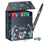 Ohuhu Feutre Coloriage Adulte,Aquarelle Stylos Feutres Double Pointe Fine et Pinceau pour Calligraphie Mandala Dessin Colorant, Maui - Boîte Noire (100)