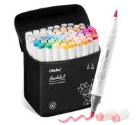 Ohuhu Feutres Alcool, 60+1 Couleurs Feutre a Alcool à double pointe (pinceau et biseau doux) avec pour artistes débutants, coloriage pour adultes, illustration et croquis - Honolulu S
