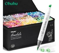 Ohuhu Honolulu 320 couleurs marqueur stylo ensemble alcool Art marqueurs rechargeables double pointe croquis dessin Manga école Art fournitures Brush Chisel 320 CLR