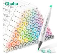 Ohuhu Honolulu 96 couleurs Pastel marqueur ensemble de stylos marqueurs d'art à l'alcool rechargeable double pointe croquis dessin Manga fournitures scolaires Brush Chisel 96 CLR