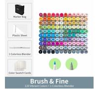 Ohuhu Honolulu Set de 120 marqueurs à alcool Double pointe Rechargeables Pour dessin et Manga