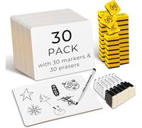 Ohuhu Lot de 30 Petits Tableaux Blancs Effaçables, Ardoise Blanche Double Face avec 30 Marqueurs et 30 Gommes, Portable Whiteboard pour Dessin Écriture Salle de classe, Maison et bureau, 22 x 30 cm