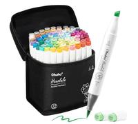 Ohuhu Marqueurs 72 Couleurs Double Pointe Pinceau & Ciseau Alcool | Double Pointe Mélange Facile & Non Baveux Séchage Rapide pour Illustration Calligraphie & Croquis AP Certifié - Honolulu