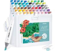 OHUHU marqueurs double face Fine & Slim Broad, 60pcs Landscape + blender