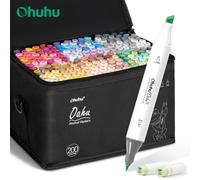 Ohuhu Oahu 200 couleurs marqueur stylo ensemble alcool Art marqueurs double pointe feutre stylo croquis dessin Graffiti Manga école Art fournitures Fine Chisel 200 CLR