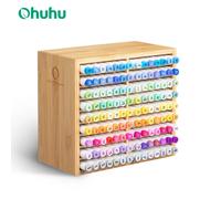 Ohuhu-Support de rangement de bureau en bois, marqueur en bambou, 126 marqueurs, stylos, crayons, pinceaux d'art, stationnaire High-rise