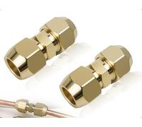 OHYANYAO Lot de 2 Embouts Doubles 1/4" Pour Tuyaux en Cuivre,Raccords de Tuyaux en Cuivre,Raccords de Climatisation,Jeu d'Écrous Doubles Sans Soudure