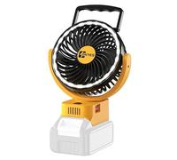 ohyes Ventilateur de chantier de 12,7 cm pour batterie DeWALT 20 V max | Moteur sans fil à vitesse variable USB à charge rapide LED pour camping atelier (batterie non incluse)