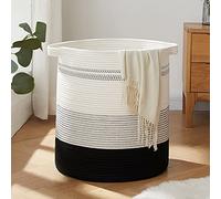 OIAHOMY Panier à linge de 80 L, panier de rangement avec poignées, panier décoratif pour salon, panier de rangement tissé pour jouets, oreillers, couvertures, vêtements - 50,8 x 45,7 cm - dégradé