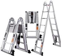 OIFAODAO Escalier d'extension, Échelle à rallonge Portable Polyvalente en Aluminium - Escabeau(2.8+2.8m=5.6m Straight Ladder)