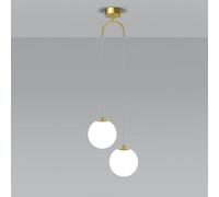OIFAODAO lámpara colgante， Lustre de chevet Globe moderne à 2 lumières, LED 24W(Gold)
