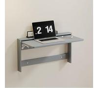 OIFAODAO Table Pliante Murale, Bureau Suspendu Fonctionnel, Support Mural Pliable for Ordinateur Portable, idéal for Les Petits espaces et postes de Travail à Domicile(Grey,24.8x15.3x18.5in)
