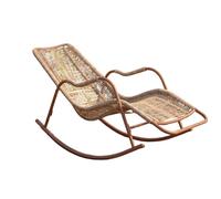 OIFJROIW Fauteuil à Bascule en Rotin Naturel Brun Clair pour Intérieur Style Bohème Siège Lounge
