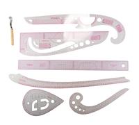 Oikabio 7 Pcs/Set Règle Compteur Tailleur Kit de Couture Transparent Règle de Dessin Bras de Courbe Française Ensemble Règle de Coupe Roue de Palettes