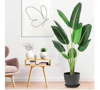 Oiseau de Paradis Artificiel 180 cm Plante Fausse Palmier avec Troncs pour Intérieur et Extérieur Décoration Salon Bureau