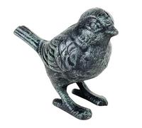 Oiseau en Fonte Vert Volatile à Poser Décoration de Jardin Statuette Extérieure 6x10,5x13cm