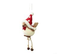 Oiseau en Peluche Noël avec pour écharpe Décoration pour arbre(Red Bow Tie) | Design réaliste, pour écharpe festive, et vert, doux au toucher, pour idéal sapin