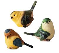 Oiseau Figurines Simulation Oiseaux Ornement Jardin Animal Décoration Résine Sentiment Naturel pour Pelouse Jardin Cour 3 PCS