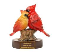 Oiseau Skulptur Rot - Detailreiche Kunstharz Figur, Emotional Dekorationsidee | Bedeutungsvolle Liebesdarstellung Ruhe Ausgleich Stilakzent Ambiente Gestaltung Geschenkoption für Zuhause Fe