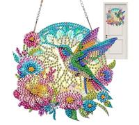 Oiseau Strass Art Attrape- DIY Acrylique Pendentif Animal | Attrape-soleil pour maison, cour, jardin, mur, fenêtre, intérieur, extérieur, terrasse, balcon