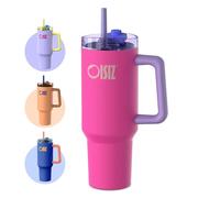 OISIZ Gobelet Thermique avec Poignée et Paille,1200ml/1.2L Bouteille d'Eau Isolée en Acier Inoxydable,Gobelet de voyage,thermos gourde tumbler bouteille pour, le bureau,couvercle sip ou swig