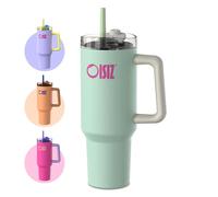 OISIZ Gobelet Thermique avec Poignée et Paille,1200ml/1.2L Bouteille d'Eau Isolée en Acier Inoxydable,Gobelet de voyage,gourde tumbler bouteille pour, le bureau,couvercle sip ou swig