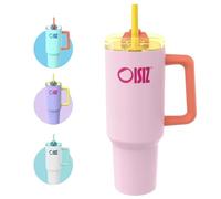 OISIZ Gobelet Thermique avec Poignée et Paille,1200ml/1.2L Bouteille d'Eau Isolée en Acier Inoxydable,Gobelet de voyage,gourde tumbler bouteille pour, le bureau,couvercle sip ou swig