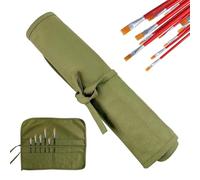 OIUAVYR Toile Sac de Pinceaux, 22 Emplacements Rouleau de Toile, Plumier Sac de Crayon, Pinceau Brosse Artiste Dessin Peinture Aquarelle, Trousse pour Pinceaux de Peinture, Sacs Organiseurs en Tissu