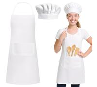 OIXEYA Toque de Cuisinier et Tablier de Cuisine Hommes Femmes, Tablier De Cuisine Familial, Tablier de Chef, pour Restaurant, Café, Jardinage