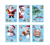 OIXYEY Stickers Fenêtre Noël Réutilisables, Autocollants Double Face sans Trace, Décoration de Noël pour Vitres Portes Miros, Set de 6 Feuilles Ambiance Féerique