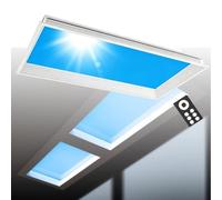 Oiyekntd Panneau Lumineux LED « Ciel Bleu » avec télécommande, puits de lumière Artificiel pour pièces sans fenêtre, luminaire décoratif de Plafond à intensité Variable, Panneau Integrated-60 * 60cm
