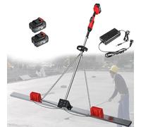 Oiyekntd Règle de nivellement de Surface pour Le béton, Machine vibrante électrique sans Fil pour la Finition du Ciment, vibrateur Rechargeable, racleur de Surface motorisé,1.8m-2Battery
