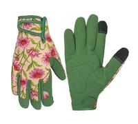 OIZEN Gants de Jardinage pour Femmes et Hommes, Gants de Jardin Tactiles, Gants de Travail Anti-Épine et Anti-Perforation, Cadeaux de Jardinage pour Femmes (fleur rose verte, M)