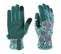 OIZEN Gants de Jardinage pour Femmes et Hommes, Gants de Jardin Tactiles, Gants de Travail Anti-Épine et Anti-Perforation, Cadeaux de Jardinage pour Femmes (fleur verte, L)