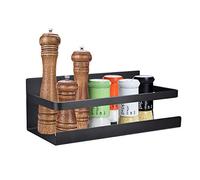 OIZEN Magnétique Réfrigérateur Côté Rack Porte-épices Étagère de Rangement Idéal pour Réfrigérateur et Surfaces Métalliques Noir-a