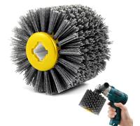 OJTOJT Brosse en nylon pour meuleuse d'angle, grain 80/120, largeur 100 mm - 120 mm de diamètre, brosse de satin, brosse de polissage pour ponçage du bois, machine à satiner (bleu)