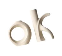 OK Shape Vases en céramique Ensemble de 2 Vases à Fleurs Modernes Nordiques Vase décoratif pour centres de Table Salon de Mariage décoratif pour la décoration intérieure