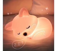 Okayera Lampe renard en silicone pour enfants, lampe rechargeable à intensité variable, cadeau créatif pour allaitement, bébé, fille, femme, tout-petit