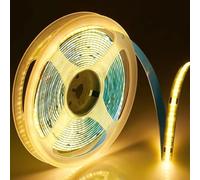 Okaywork Ruban cob - Bande adhésives autocollante, bande LED blanc chaud 3000K à batterie, guirlande lumineuse LED avec batterie, pour décoration de fête à domicile.(3M)