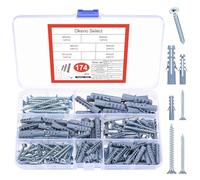 Okeno Select174 Pièces Chevilles et Vis Autofilettantes, Set Chevilles pour Plaque de Plâtre,Vis pour Béton avec pour Mur en Maçonnerie