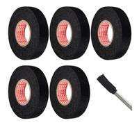 Okeno Select5 Rouleaux de Ruban en Tissu Auto-Adhésif Noir, 19mm x 15m, Ruban pour Faisceau Électrique Auto, Ruban de Protection Câble, Ruban Armé pour Électricité Auto Moto (Noir)
