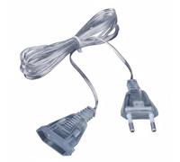 Okiyakusama Cordon d'Extension Câble d'Alimentation Fil d'Extension Rallonge Électrique Transparent en Plastique Connexion Sécurisée à Deux Broches Installation, 3 Mètres