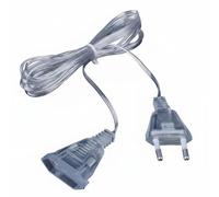 Okiyakusama Cordon d'Extension Câble d'Alimentation Fil d'Extension Rallonge Électrique Transparent en Plastique Connexion Sécurisée à Deux Broches Installation, 5 Mètres