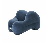 Okiyakusama Oreiller de en U Oreiller de Cou Coussin de Nuque Appui-tête Coussinet Soutien Cervical 360 et Confort Ferme mais Moelleux Housse Aérée Évitant, Bleu Roi