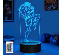 OkiyiD Veilleuse 3D Muay Thai pour homme, lampe illusion 3D avec télécommande 16 couleurs, cadeau d'arts martiaux, arts martiaux, arts martiaux, décoration de Noël pour enfants, garçons, hommes