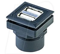 OKJ 2USB - Port USB double sur prise de câble - type A, noir